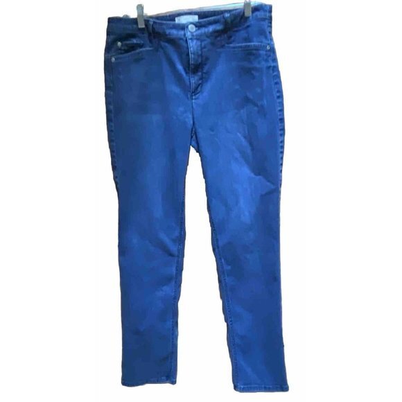 J Jill Denim Womens Dark‎ Wash Blue Smooth Fit Slim Ankle Jeans Size 12 - Picture 1 of 5